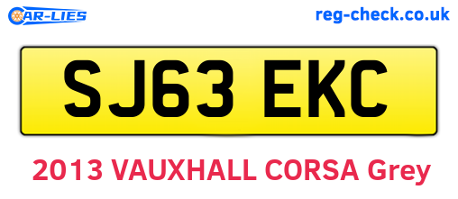 SJ63EKC are the vehicle registration plates.