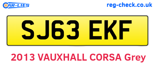 SJ63EKF are the vehicle registration plates.