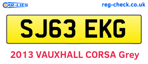 SJ63EKG are the vehicle registration plates.
