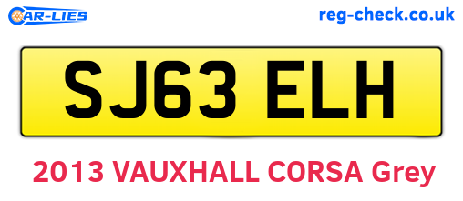 SJ63ELH are the vehicle registration plates.