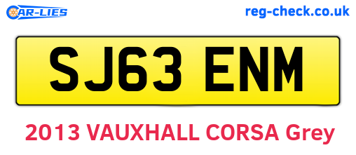 SJ63ENM are the vehicle registration plates.
