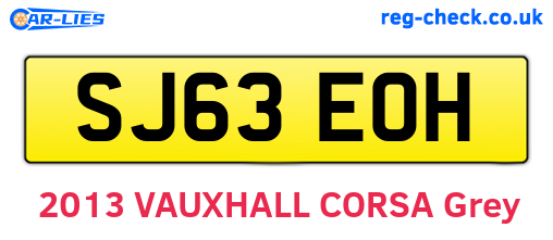 SJ63EOH are the vehicle registration plates.