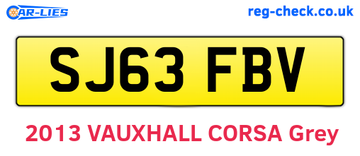 SJ63FBV are the vehicle registration plates.