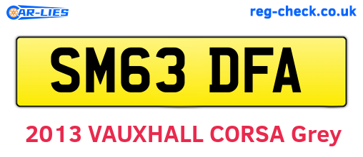 SM63DFA are the vehicle registration plates.