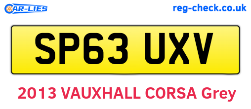 SP63UXV are the vehicle registration plates.