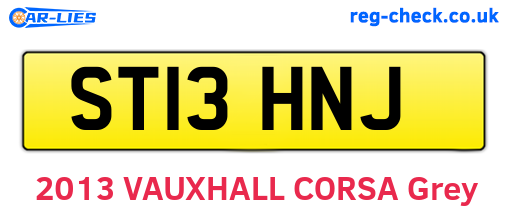 ST13HNJ are the vehicle registration plates.