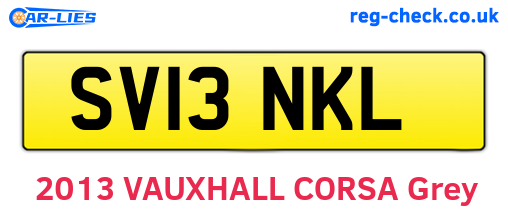 SV13NKL are the vehicle registration plates.