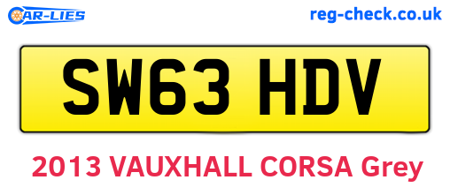SW63HDV are the vehicle registration plates.