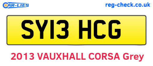 SY13HCG are the vehicle registration plates.