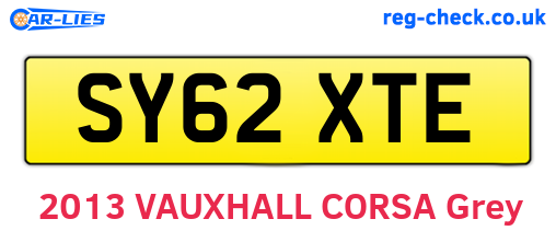 SY62XTE are the vehicle registration plates.