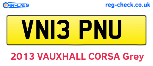 VN13PNU are the vehicle registration plates.