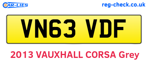 VN63VDF are the vehicle registration plates.