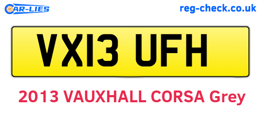 VX13UFH are the vehicle registration plates.