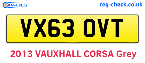 VX63OVT are the vehicle registration plates.