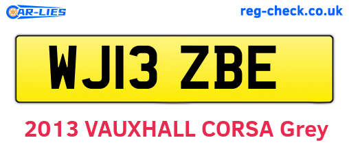 WJ13ZBE are the vehicle registration plates.