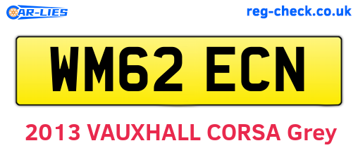 WM62ECN are the vehicle registration plates.