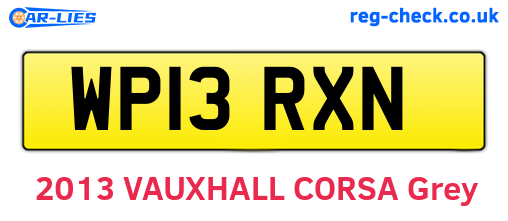 WP13RXN are the vehicle registration plates.