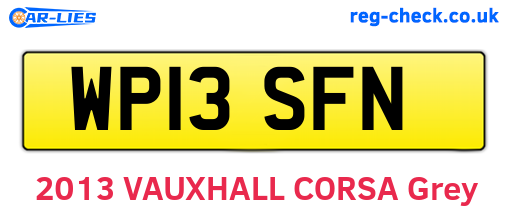WP13SFN are the vehicle registration plates.