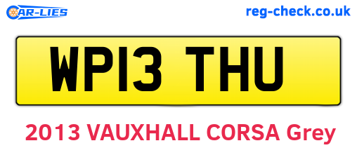 WP13THU are the vehicle registration plates.
