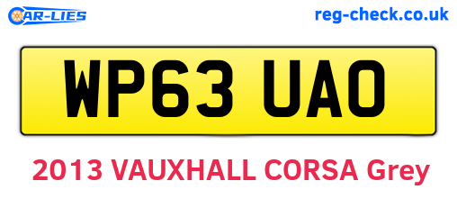 WP63UAO are the vehicle registration plates.