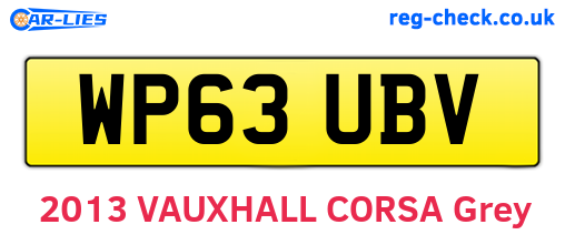 WP63UBV are the vehicle registration plates.