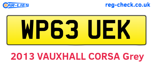 WP63UEK are the vehicle registration plates.