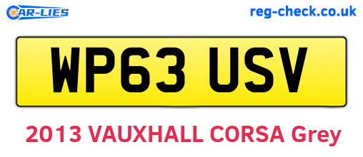 WP63USV are the vehicle registration plates.