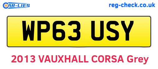 WP63USY are the vehicle registration plates.