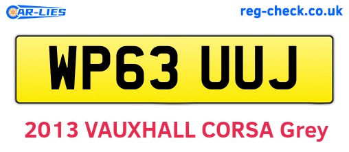 WP63UUJ are the vehicle registration plates.
