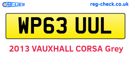 WP63UUL are the vehicle registration plates.