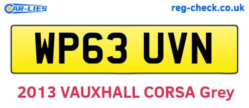 WP63UVN are the vehicle registration plates.