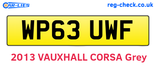 WP63UWF are the vehicle registration plates.