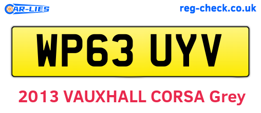 WP63UYV are the vehicle registration plates.