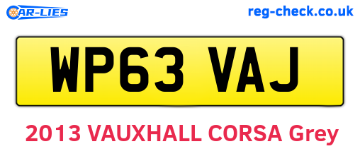 WP63VAJ are the vehicle registration plates.