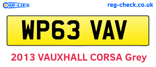 WP63VAV are the vehicle registration plates.
