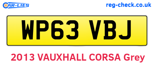 WP63VBJ are the vehicle registration plates.