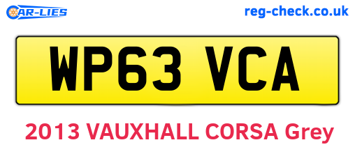WP63VCA are the vehicle registration plates.