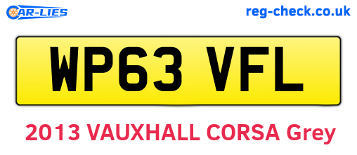 WP63VFL are the vehicle registration plates.
