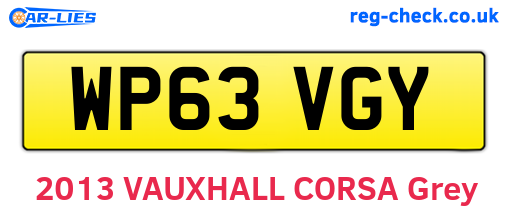 WP63VGY are the vehicle registration plates.
