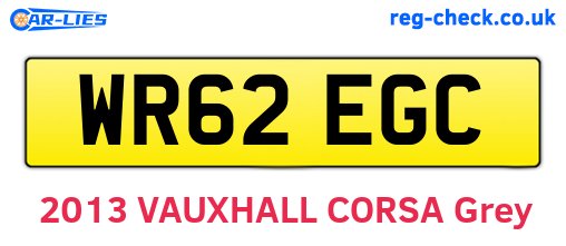 WR62EGC are the vehicle registration plates.