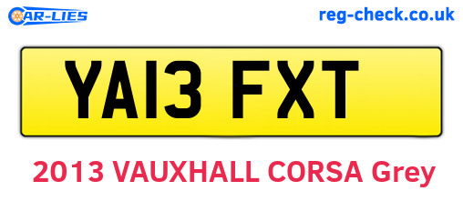 YA13FXT are the vehicle registration plates.