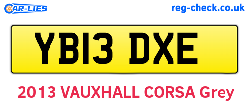 YB13DXE are the vehicle registration plates.