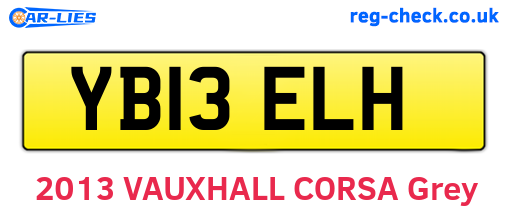 YB13ELH are the vehicle registration plates.