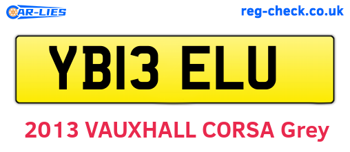 YB13ELU are the vehicle registration plates.