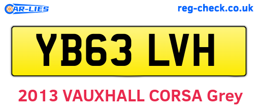 YB63LVH are the vehicle registration plates.