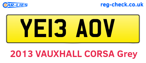 YE13AOV are the vehicle registration plates.
