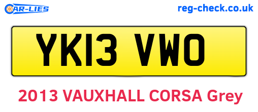 YK13VWO are the vehicle registration plates.