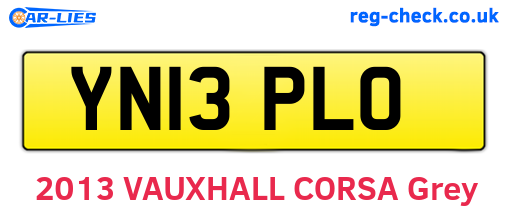 YN13PLO are the vehicle registration plates.