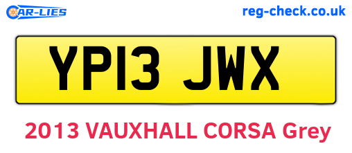 YP13JWX are the vehicle registration plates.