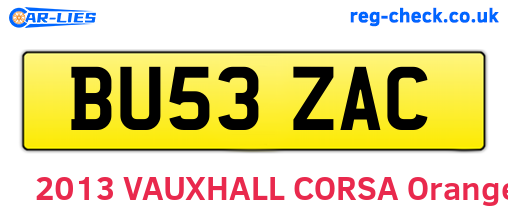 BU53ZAC are the vehicle registration plates.